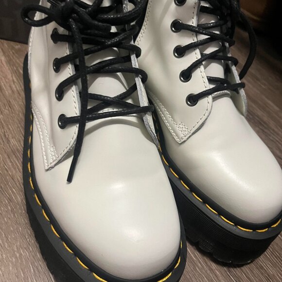 Dr. Martens White Lace Up Boots - Picture 1 of 8